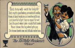 The faithful husband's toast Postcard