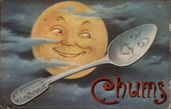 Chums: Moon and Spoon Smile at One Another Postcard