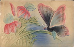 Colourful butterfly sitting on a flower Postcard Postcard