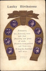 Horseshoe with Amethyst stones Astrology & Zodiac Postcard Postcard