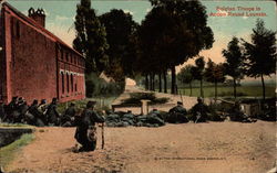 Belgian troops in action round Louvain World War I Postcard Postcard