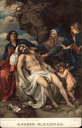 Lamentation After the Crucifixion by van Dyck Postcard