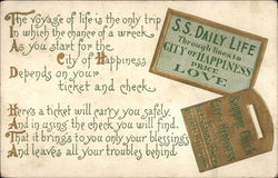 The voyage of life is the only trip Postcard