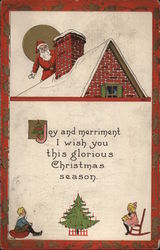 Joy and merriment I wish you this glorious Christmas season Santa Claus Postcard Postcard