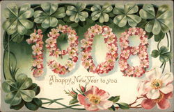 1908: a Happy New Year to You Postcard