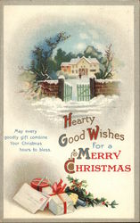 Hearty good wishes for a Merry Christmas Postcard