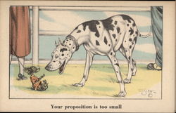 Dalmation Speaks to a Chihuahua Dogs Postcard Postcard