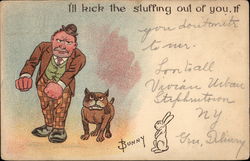 I'll Kick The Stuffing Out Of You If Comic, Funny Postcard Postcard