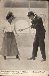 Woman and Man in Argument Postcard