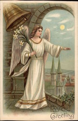 Easter Greeting - Angel with Lily With Angels Postcard Postcard