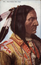 Chief Hollow Horn Bear Native Americana Postcard Postcard