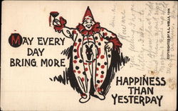 Clown - May every day bring more happiness than yesterday Postcard Postcard