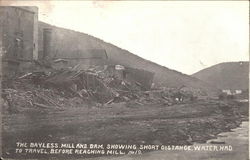 The Bayless Mill and Dam Disasters Postcard Postcard