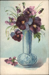 Vase of Pansies Postcard