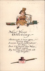 New Year Greeting Postcard