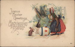 Joyous Easter Greetings, with Bunnies Postcard