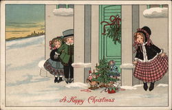 A Happy Christmas Children Postcard Postcard