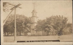 M. E. Church Burr Oak, KS Postcard Postcard