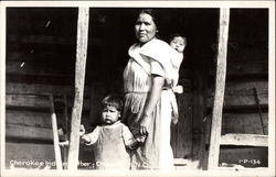 Cherokee Indian Family Postcard