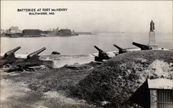 Batteries at Fort McHenry Postcard