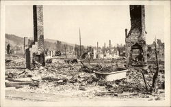 Burned Down Town Postcard