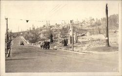 Cars on Road after Earthquake Postcard