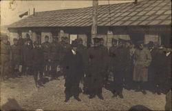 Soldiers Standing in Front of Headquarters Postcard