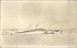 Steam Ship at Sea Postcard