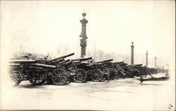 Military Guns in Plaza World War I Postcard Postcard