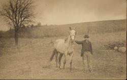 Chauncey Throop and his Horse Landscapes Postcard Postcard