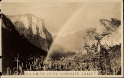 Rainbow Over Yosemite Valley Postcard