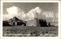 Red Rocks and Navajo Church Gallup, NM Postcard Postcard