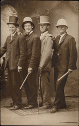 Silly Portrait of Three Young Men Postcard Postcard