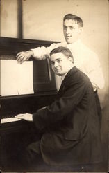 Portrait of Two Men at Piano Postcard