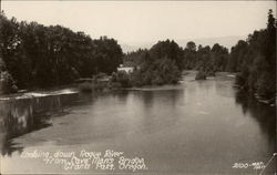 Looking down Rogue River from Cave Man's Bridge Postcard