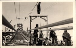 View of Catwalk and Cable Spinning, Golden Gate Bridge San Francisco, CA Postcard Postcard