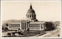 City Hall San Francisco, CA Postcard Postcard