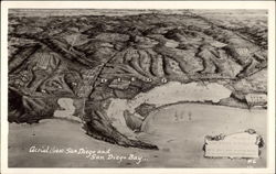 Aerial View of San Diego and San Diego Bay California Postcard Postcard