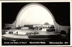 Stage and Shell at Night, Hollywood Bowl Postcard