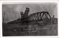 G.T.P. Bridge Looking West Postcard