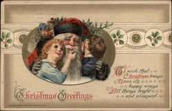 Christmas Greetings Children Postcard Postcard