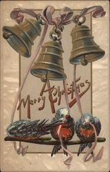 Merry Christmas - Bells and Robins Postcard