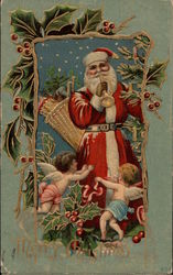 Santa Claus with Angels and Toys Postcard Postcard