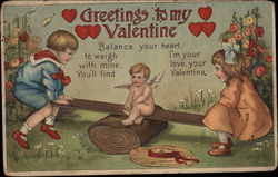 Greetings to my Valentine Children Postcard Postcard