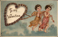 To My Valentine - Angels and Heart Postcard