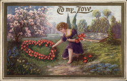 To My Love Flowers Postcard Postcard