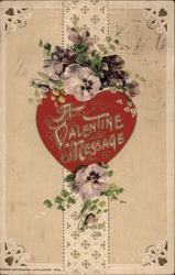 A Valentine Message Flowers Postcard Postcard