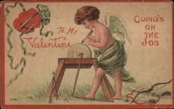 To My Valentine - Cupid's On The Job Postcard Postcard