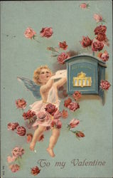 A Cupid Posts a Letter Postcard Postcard