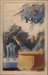 A Happy New Year 1909 Postcard